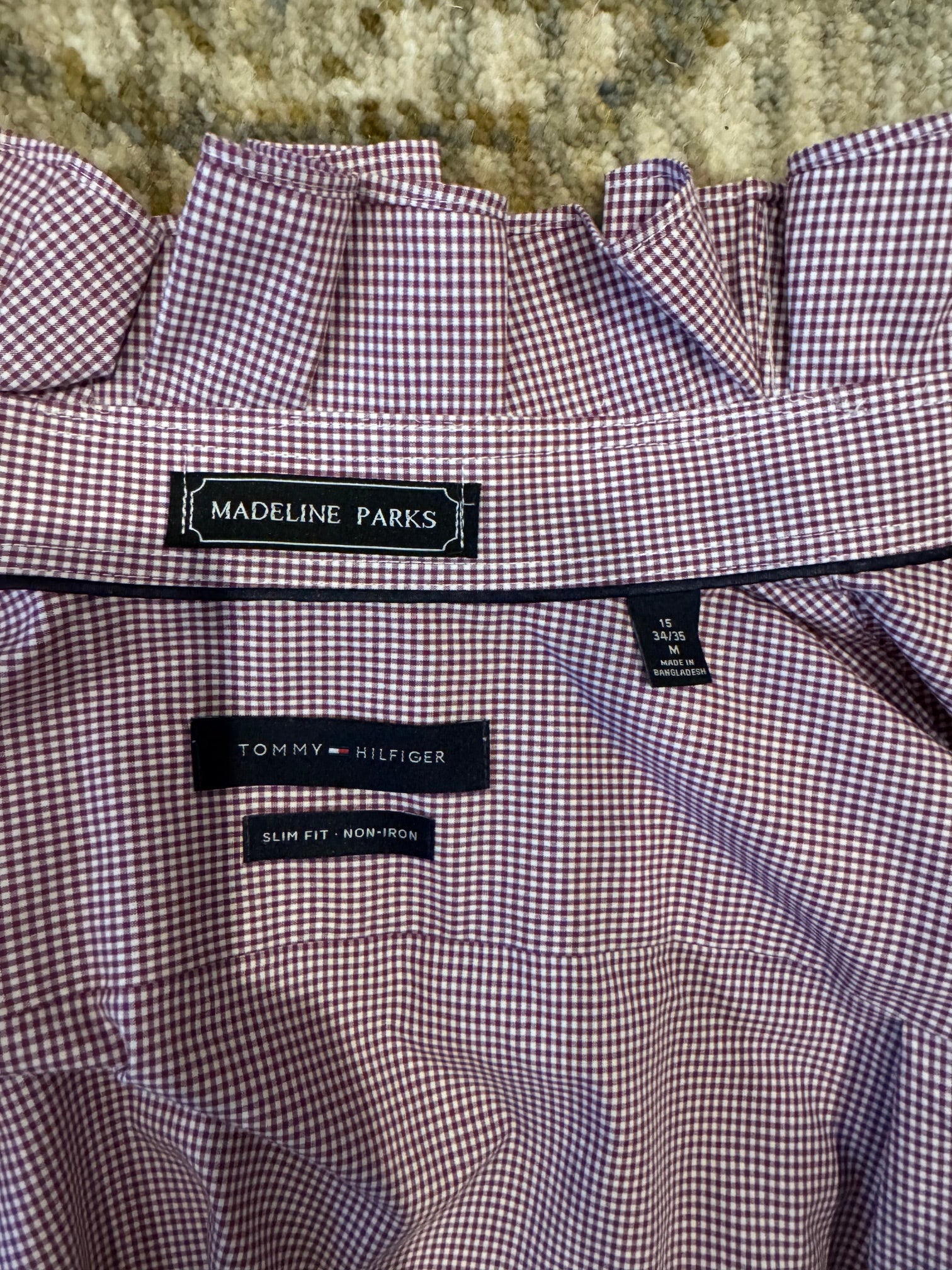 Reworked Vintage Men's Tommy Hilfger Ruffle Collar Shirt- S/M