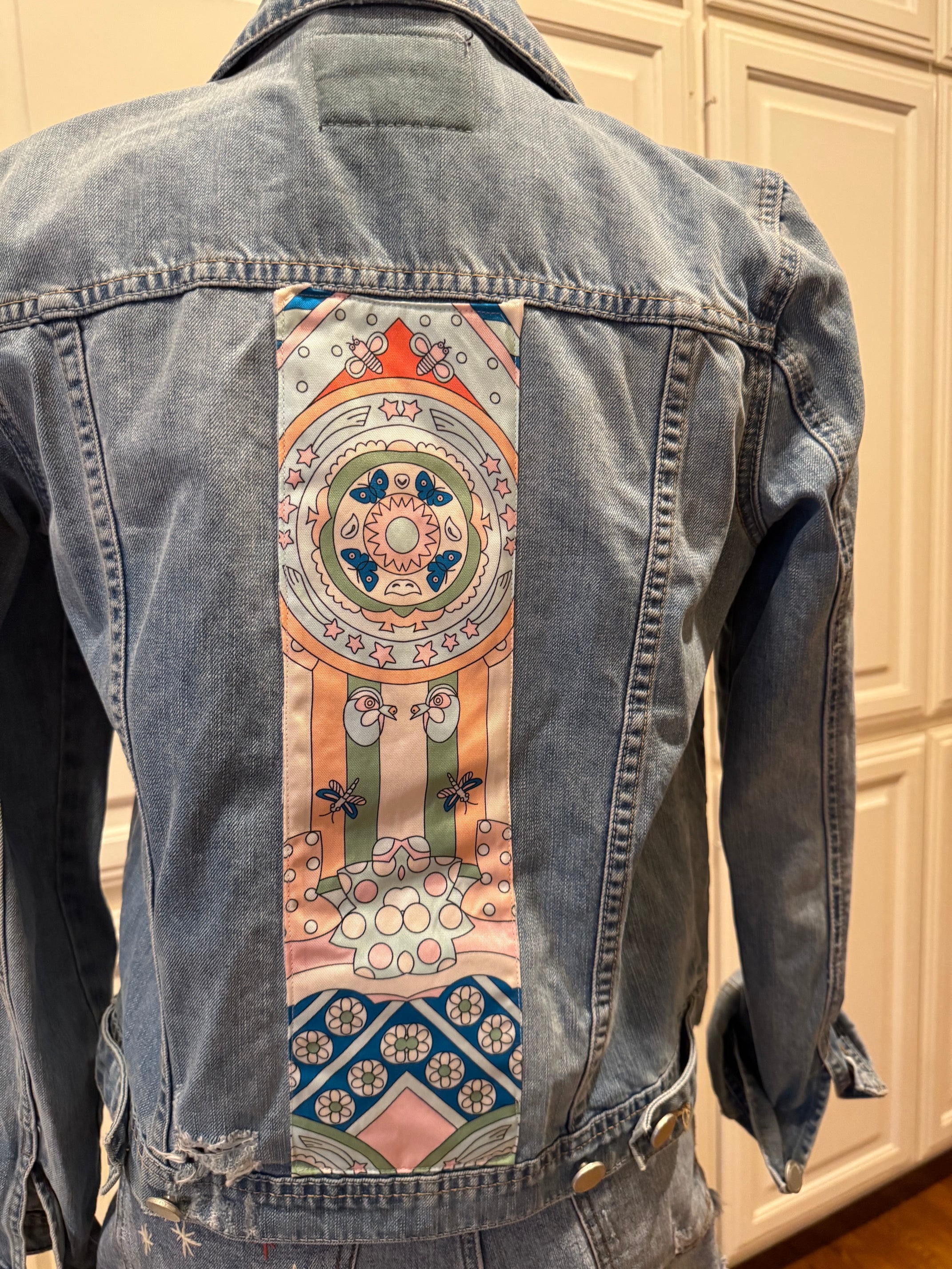 Reworked women's vintage denim jacket- Small