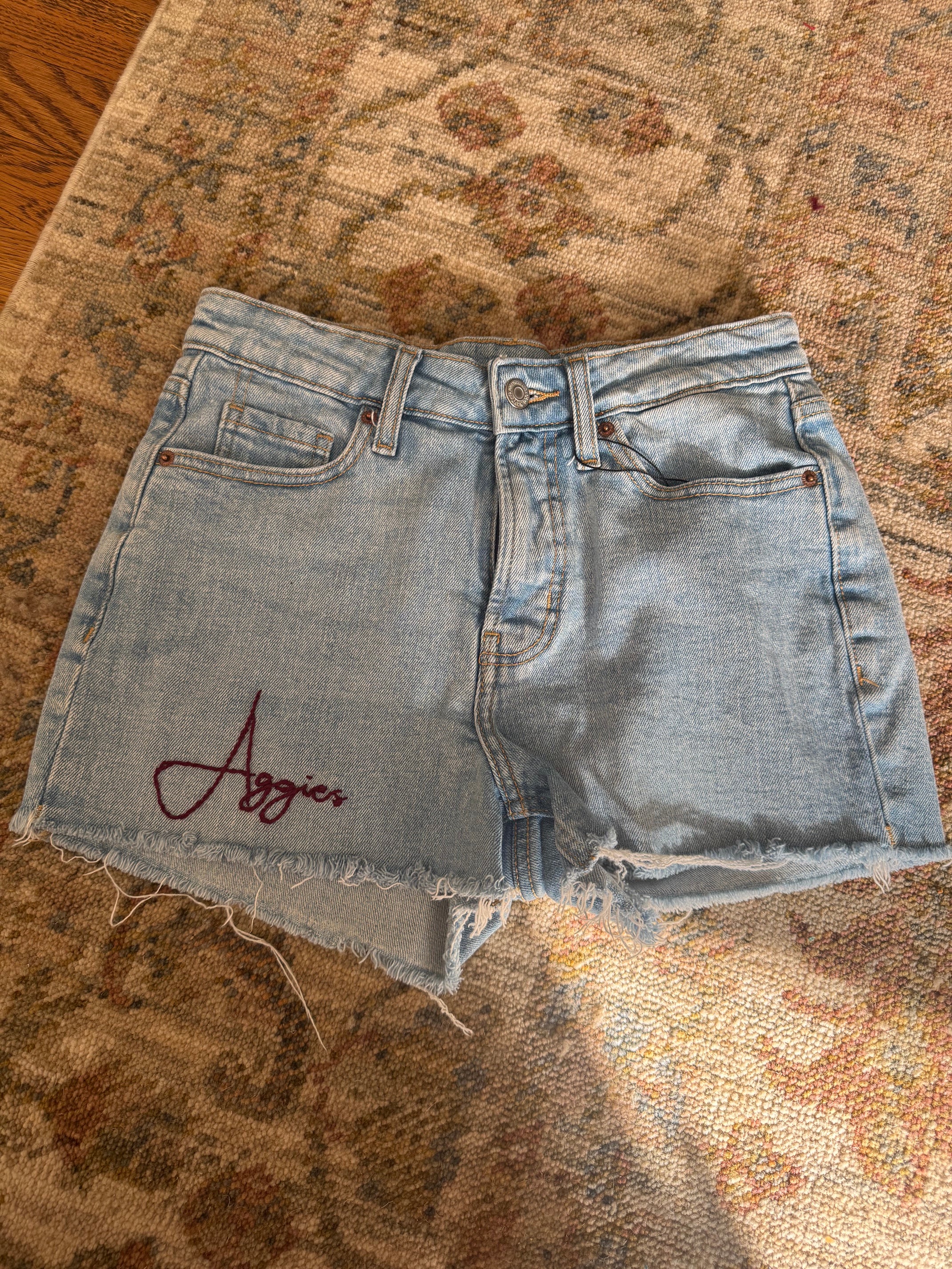 Vintage Old Navy Hand Embroidered Denim Cutoffs- Size 2