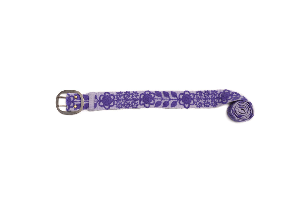 Nwt Madeline Parks Eliza Embroidered Belt Purple Large BlackFloralBelt.jpg?crop=  main image 4