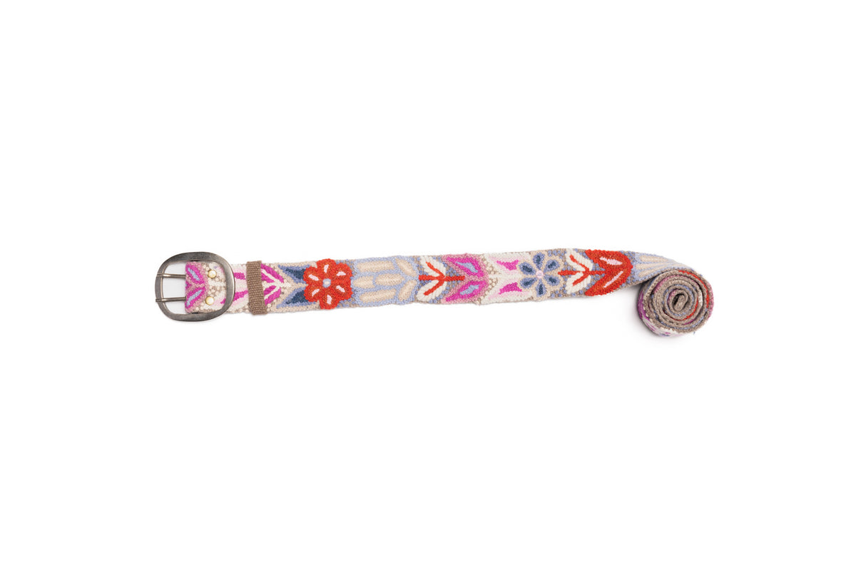 Nwt Madeline Parks Eliza Embroidered Belt Purple Large BlackFloralBelt.jpg?crop=  main image 2