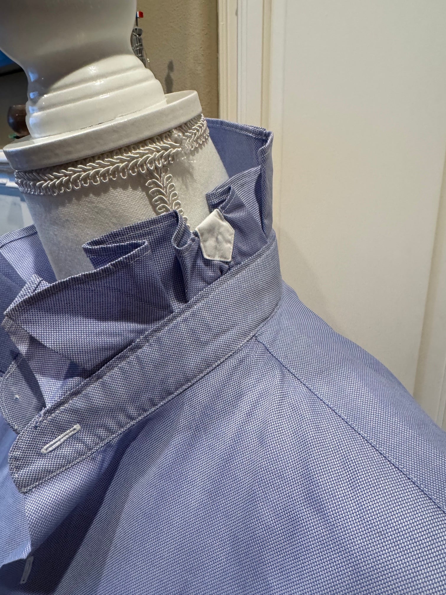Reworked Vintage Men's Bonobos Ruffle Collar Shirt- M/L