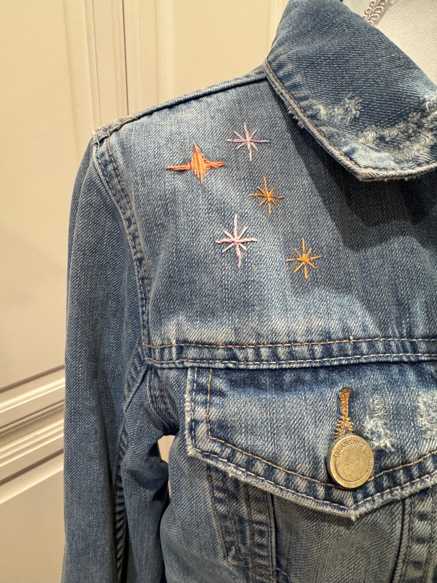 Reworked women's vintage denim jacket- Small
