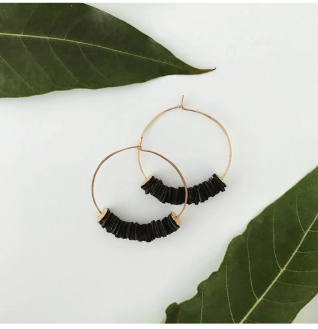 Leather Pieces Hoops